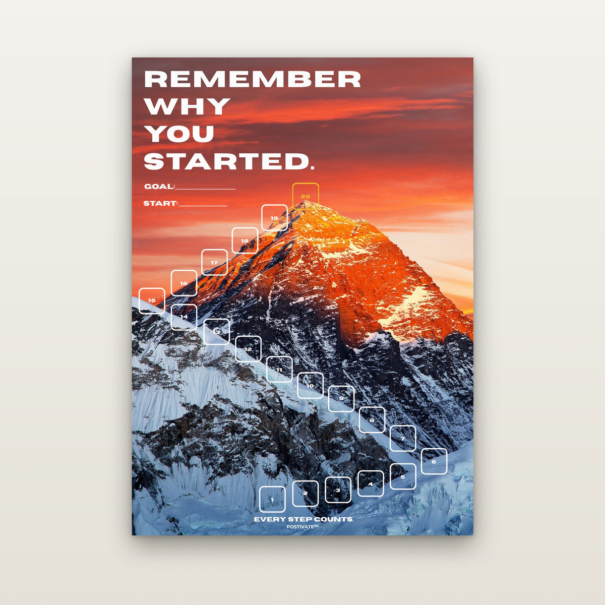 POSTIVATE Mount Everest Motivationsposter 50 × 70 cm ohne Rahmen