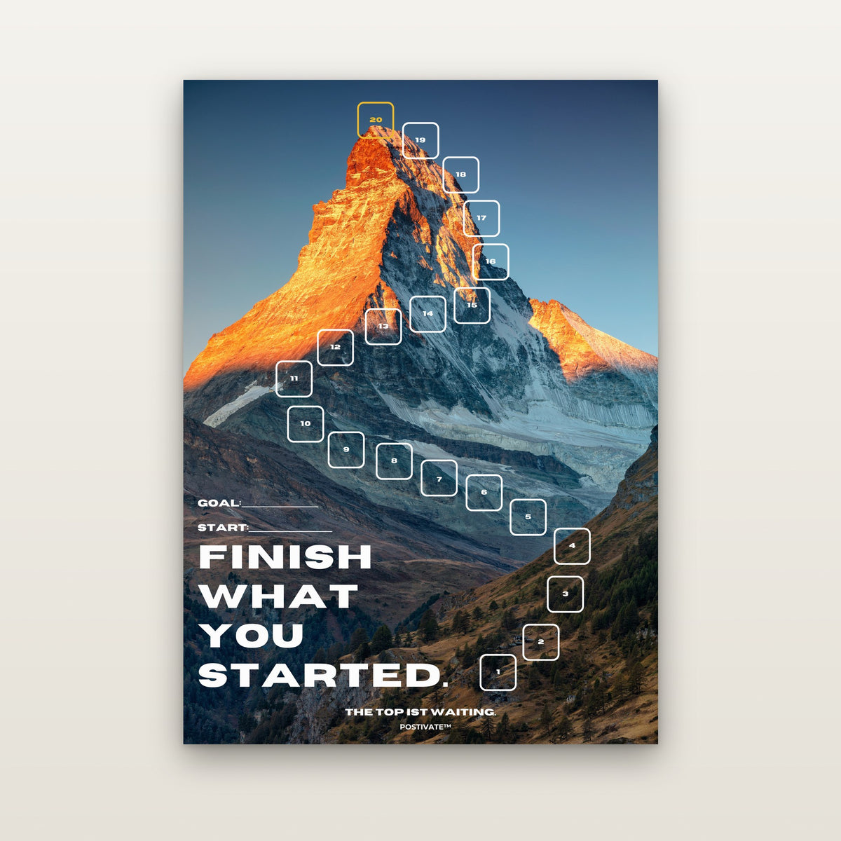 POSTIVATE Matterhorn Motivationsposter 50 × 70 cm ohne Rahmen