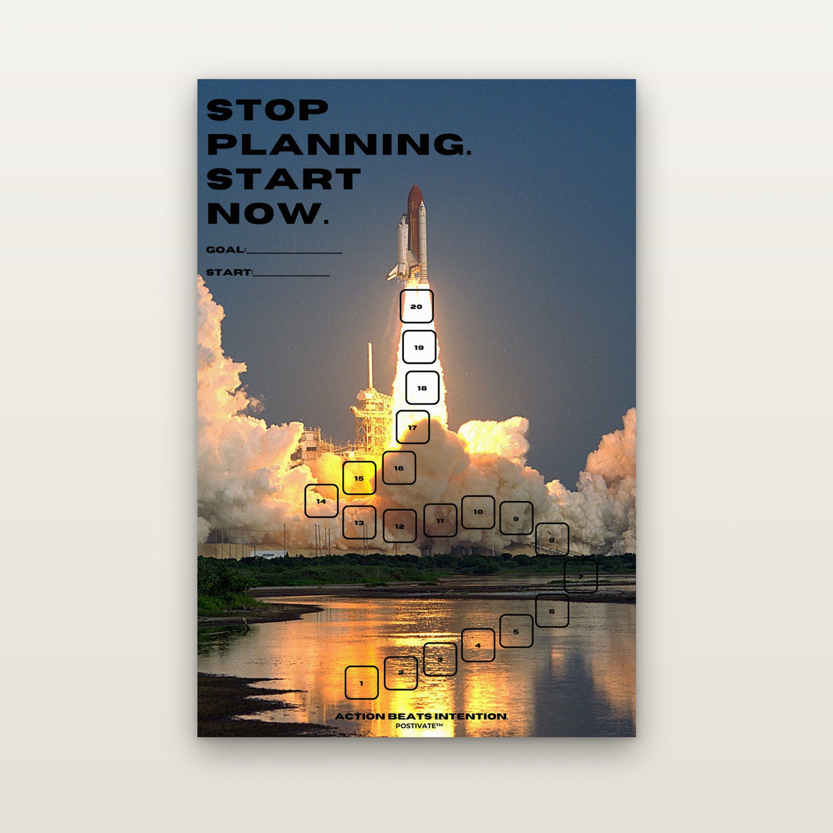 POSTIVATE Rakete Motivationsposter 40 × 60 cm ohne Rahmen
