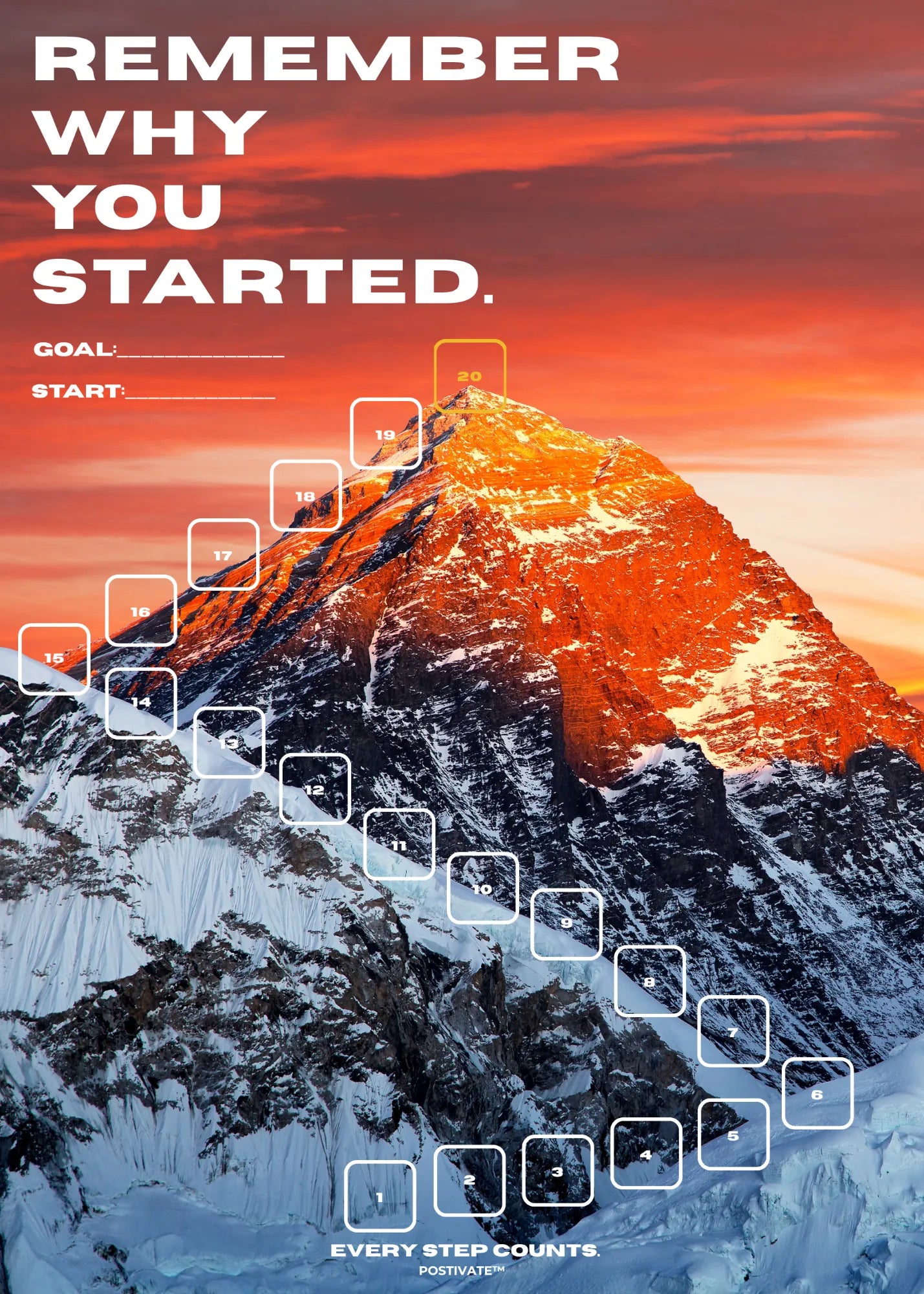 POSTIVATE Poster mit 20 Feldern zum Abhaken